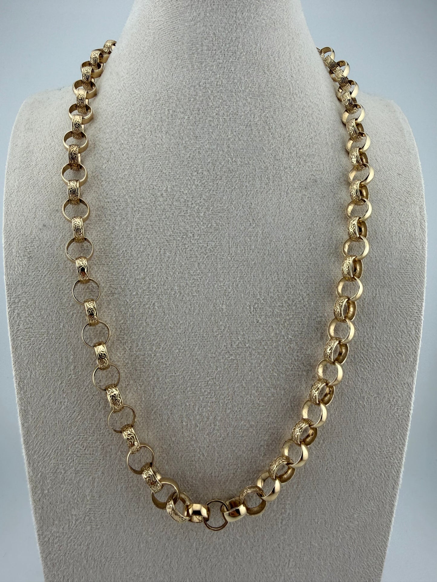 9ct Gold Belcher Chain 24.4" 10mm 53.3g