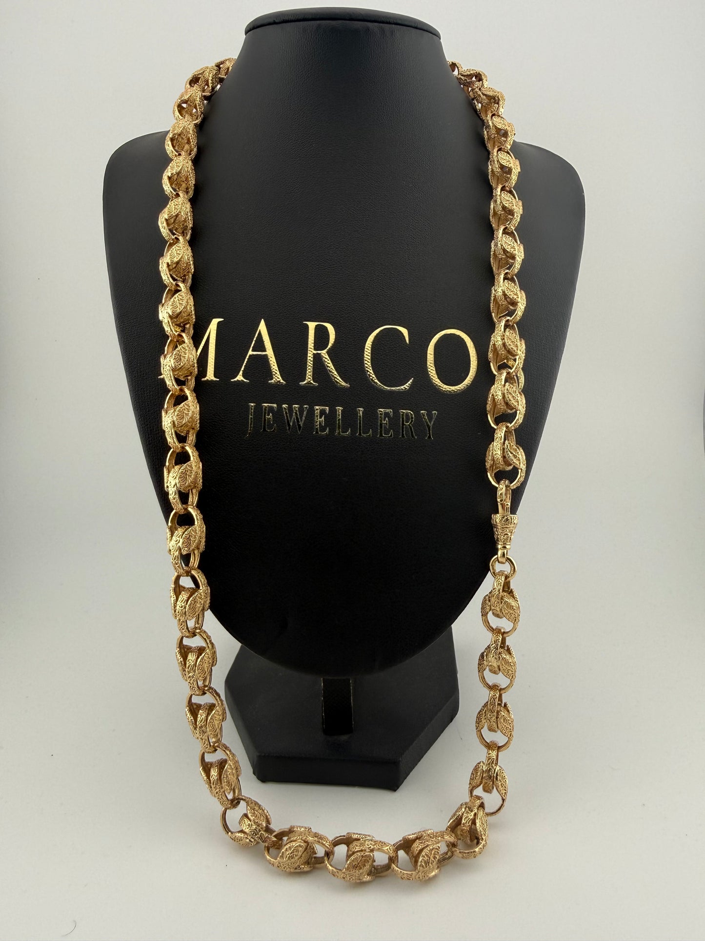 9ct Gold Tulip Chain 28.5" 11mm 120g