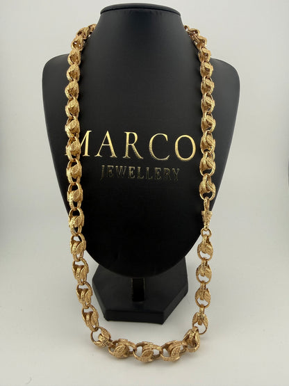 9ct Gold Tulip Chain 28.5" 11mm 120g