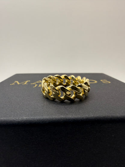 9ct Gold Cuban Ring Size U-V 9.71g