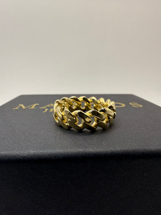 9ct Gold Cuban Ring Size V-W 9.7g