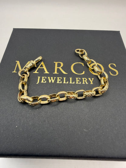 9ct Gold Belcher Bracelet 5.4” 6mm 7.4g