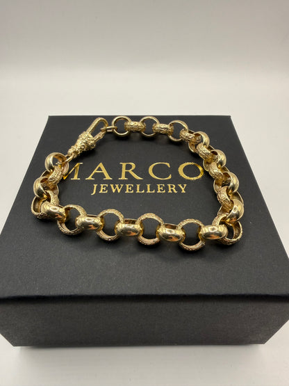 9ct Gold Belcher Bracelet 9" 11mm 25.2g