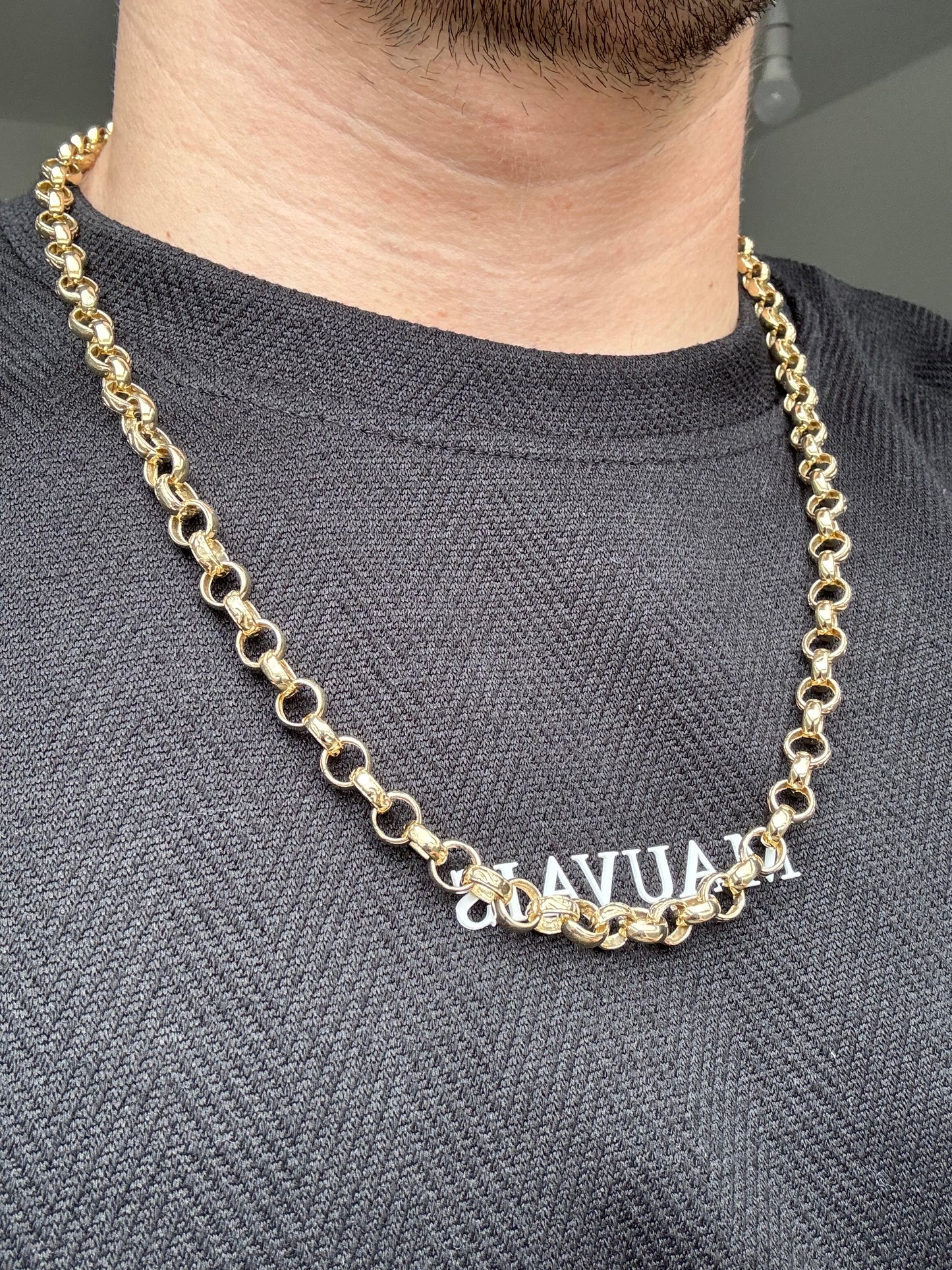 9ct Gold Belcher Chain 24.6" 8.5mm 42.9g