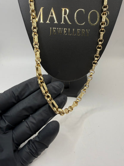 9ct Gold Belcher Gypsy Link Chain 27” 8mm 72.5g