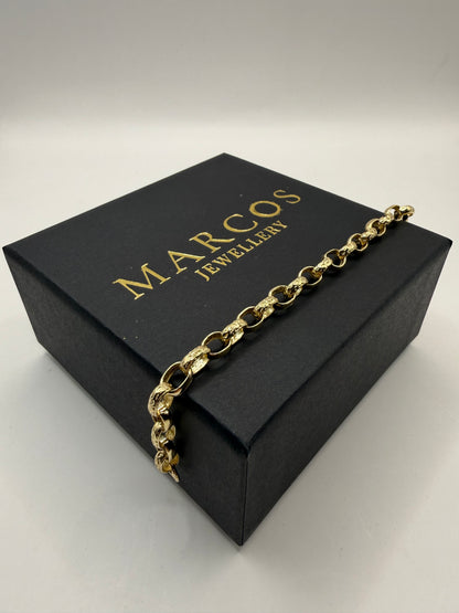 9ct Gold Oval Belcher Bracelet 7.25" 6mm 9.9g