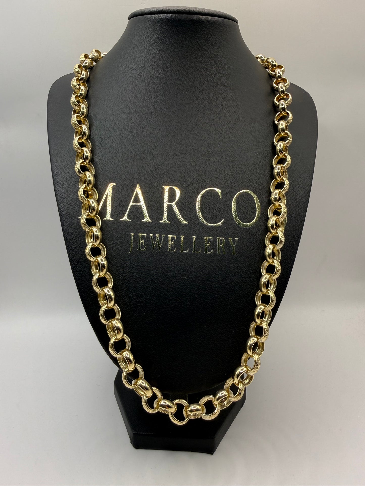 9ct Gold Belcher Chain 25" 11mm 78.4g