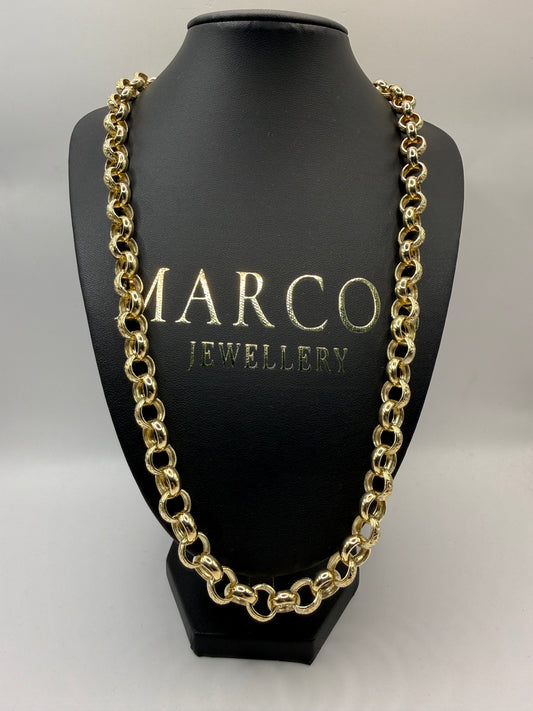 9ct Gold Belcher Chain 25" 11mm 78.4g