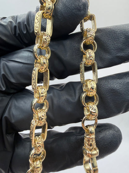 9ct Gold Gypsy Bracelet 7" 7.5mm 17.4g