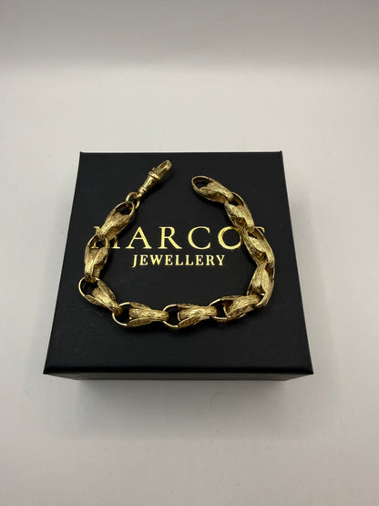 9ct Gold Tulip Bracelet 8.75" 9mm 26.6g