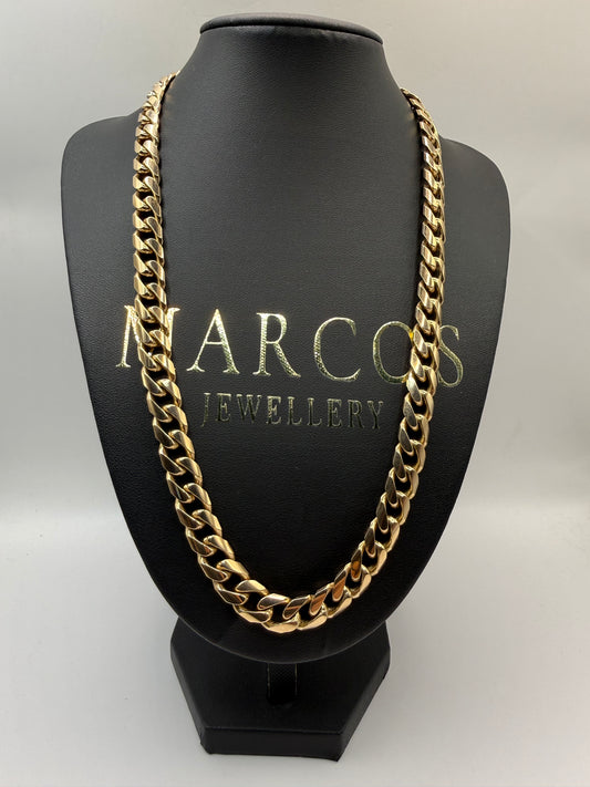 9ct Gold Curb Chain 22" 10mm 124.49g