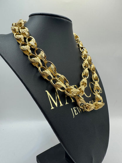 9ct Gold Tulip Chain 35” 10.5mm 96.5g