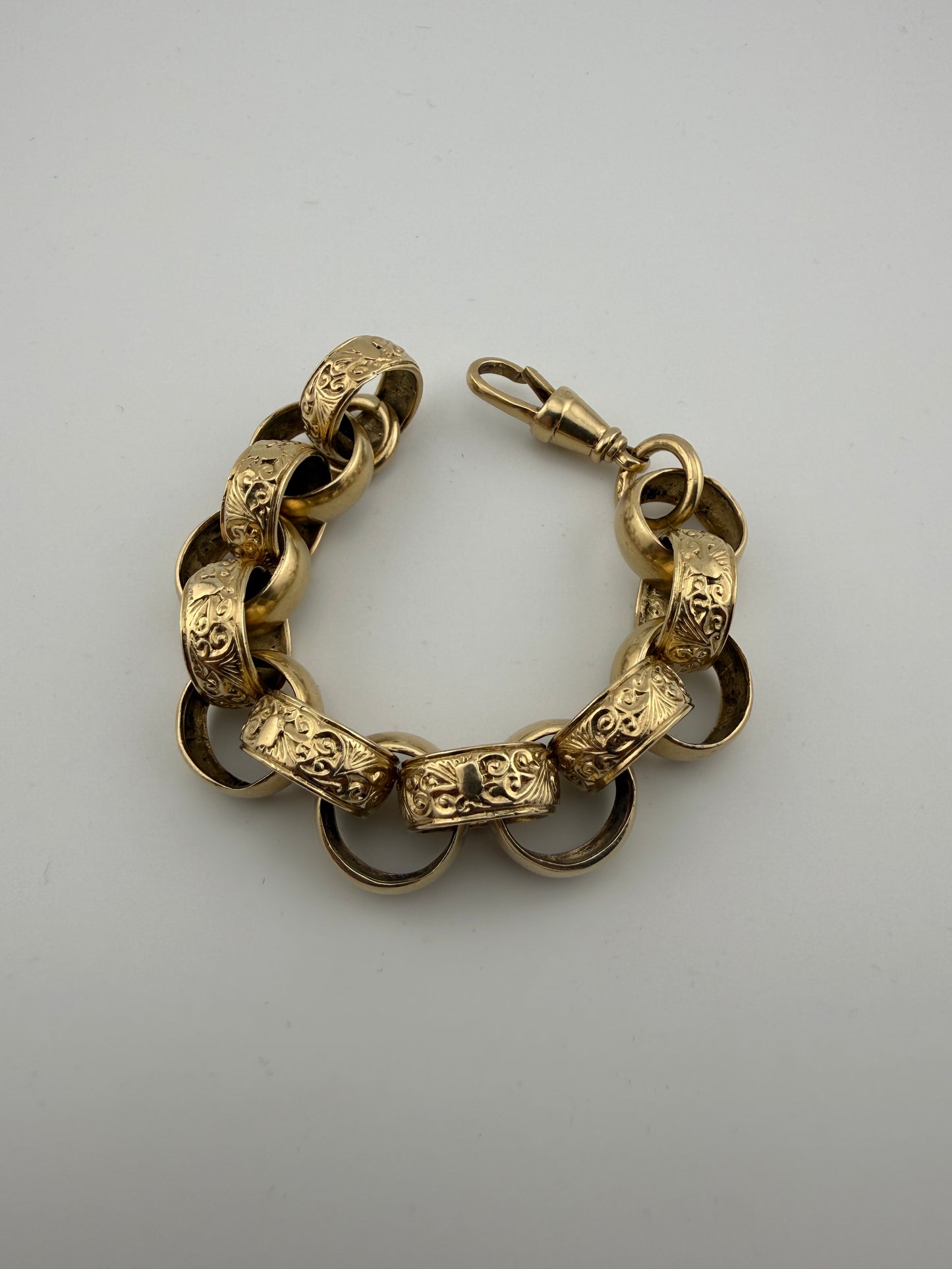 9ct Gold Belcher Bracelet 9" 18mm 66g