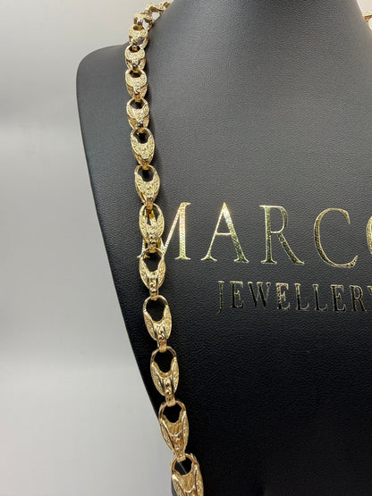 9ct Gold Tulip Chain 26" 8mm 62.8g