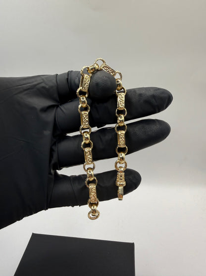 9ct Gold Gypsy Bracelet 7.25" 8mm 19.39g