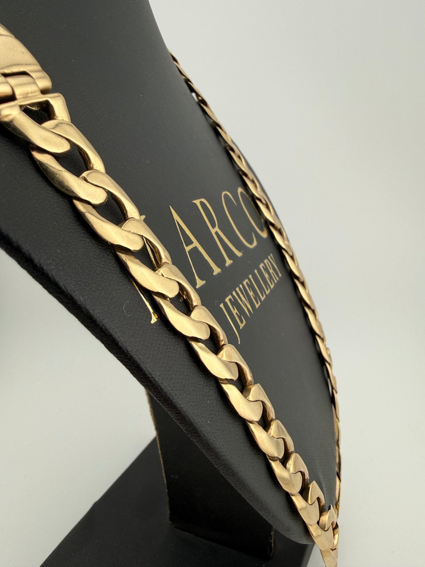 9ct Gold Curb Chain 25" 14mm 122.19g