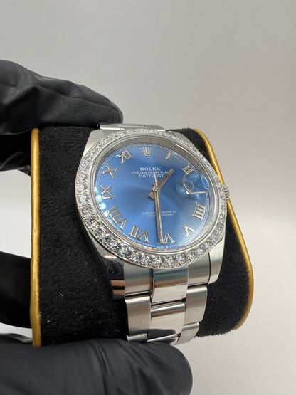 Rolex Datejust 41mm 126300 2022 Azzurro Blue Roman Numeral Dial