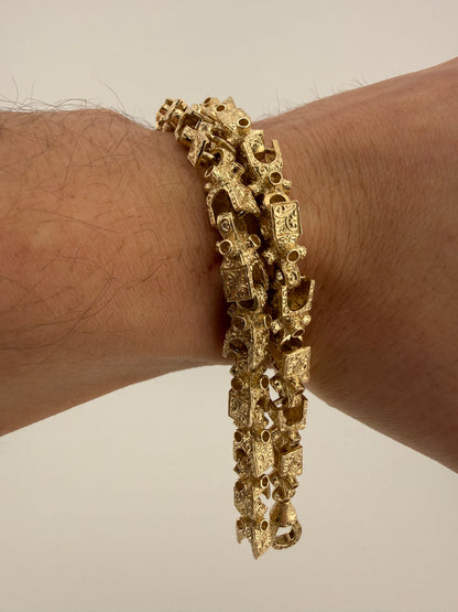 9ct Gold Lego Bracelet 7.95" 8mm
