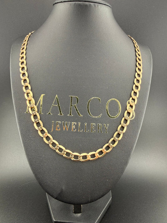 9ct Gold Curb Chain 21.5" 7.5mm 29g