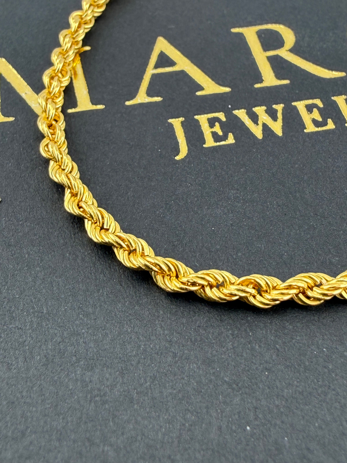 9ct Gold Hollow Rope Bracelet 7.25" 2.5mm 1.1g