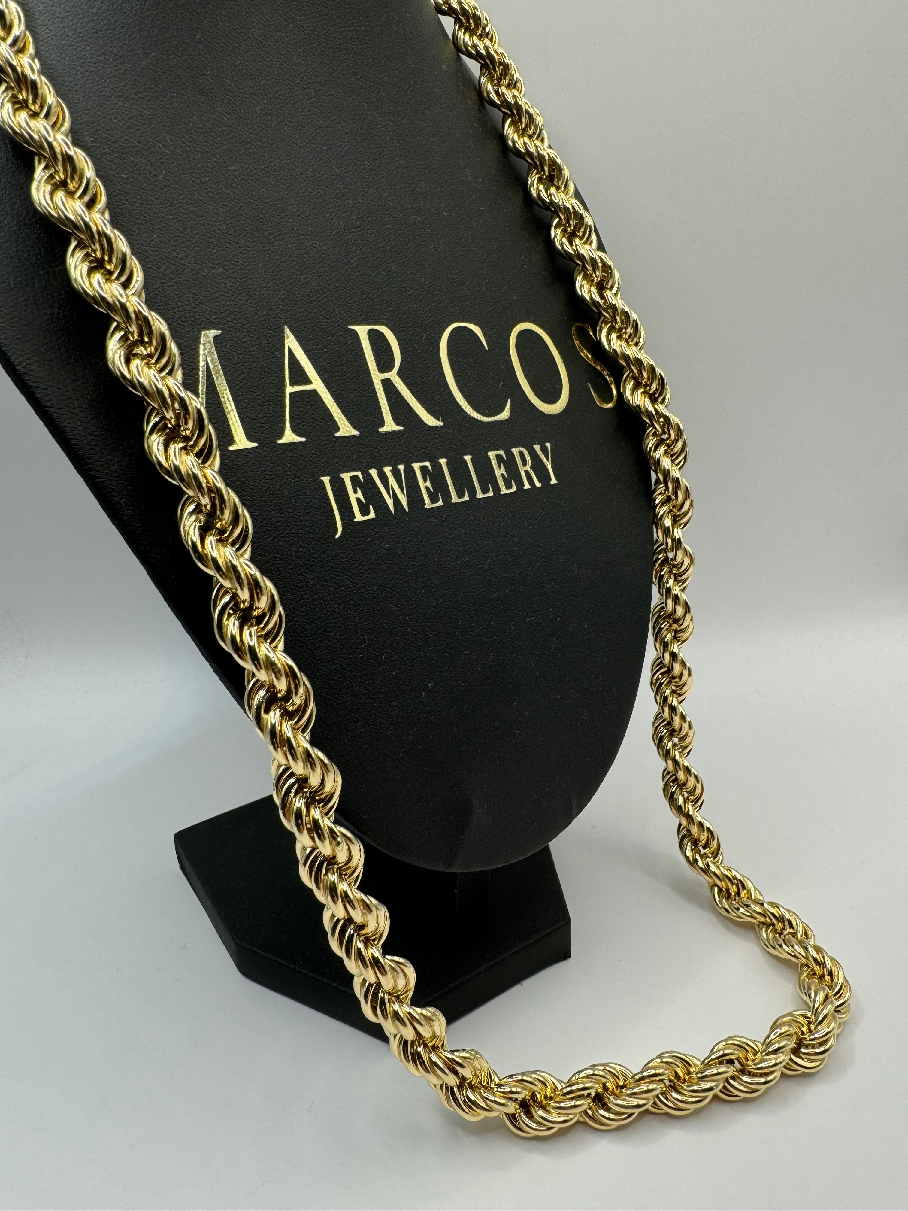 9k Gold Rope Chain - Marcos Jewellery Limited