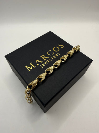 9ct Gold Tulip Bracelet 8.25" 8mm 20.4g