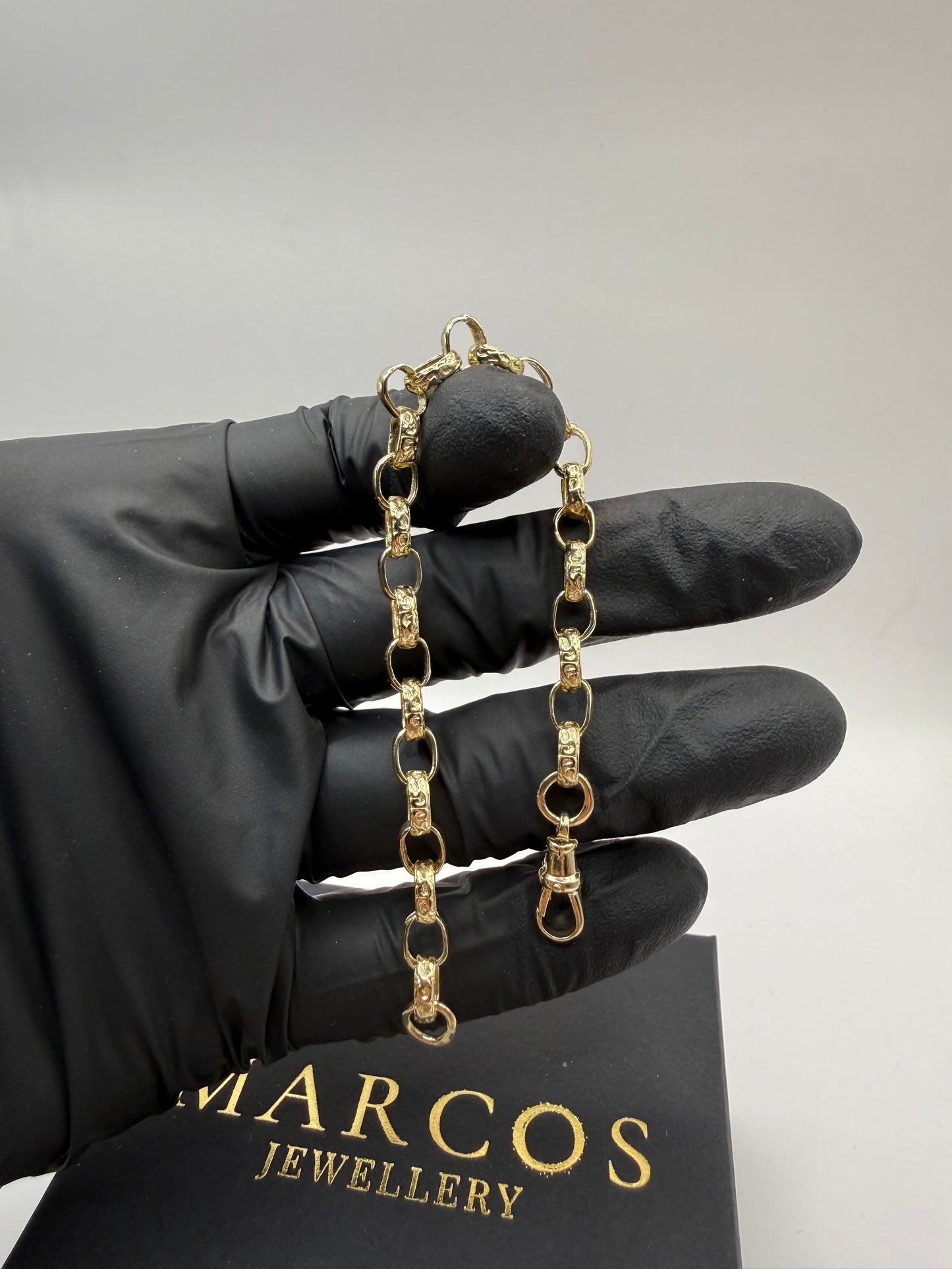 9ct Gold Oval Belcher Bracelet 7.25" 6mm 9.9g