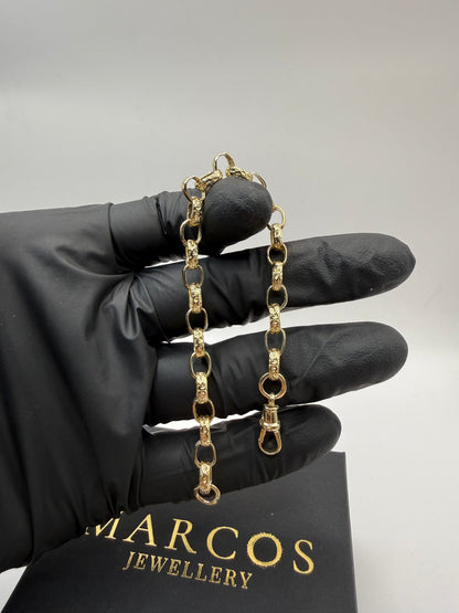 9ct Gold Oval Belcher Bracelet 7.25" 6mm 9.9g