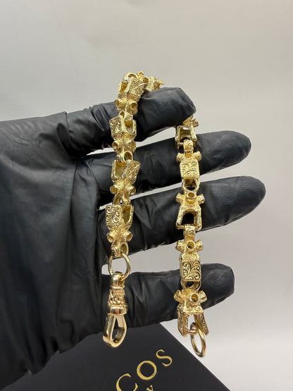 9ct Gold Lego Bracelet 9.5" 11mm 48g