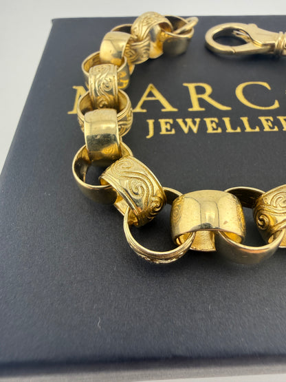 9ct Gold Belcher Bracelet 9.1" 11mm 36.5g