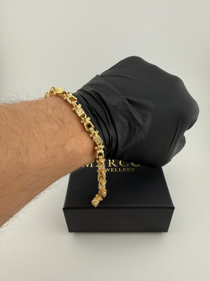 9ct Gold Lego Bracelet 7.95" 8mm