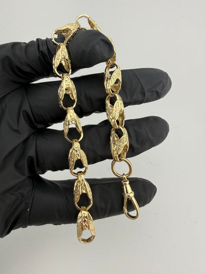 9ct Gold Tulip Bracelet 8.25" 8mm 18.75g