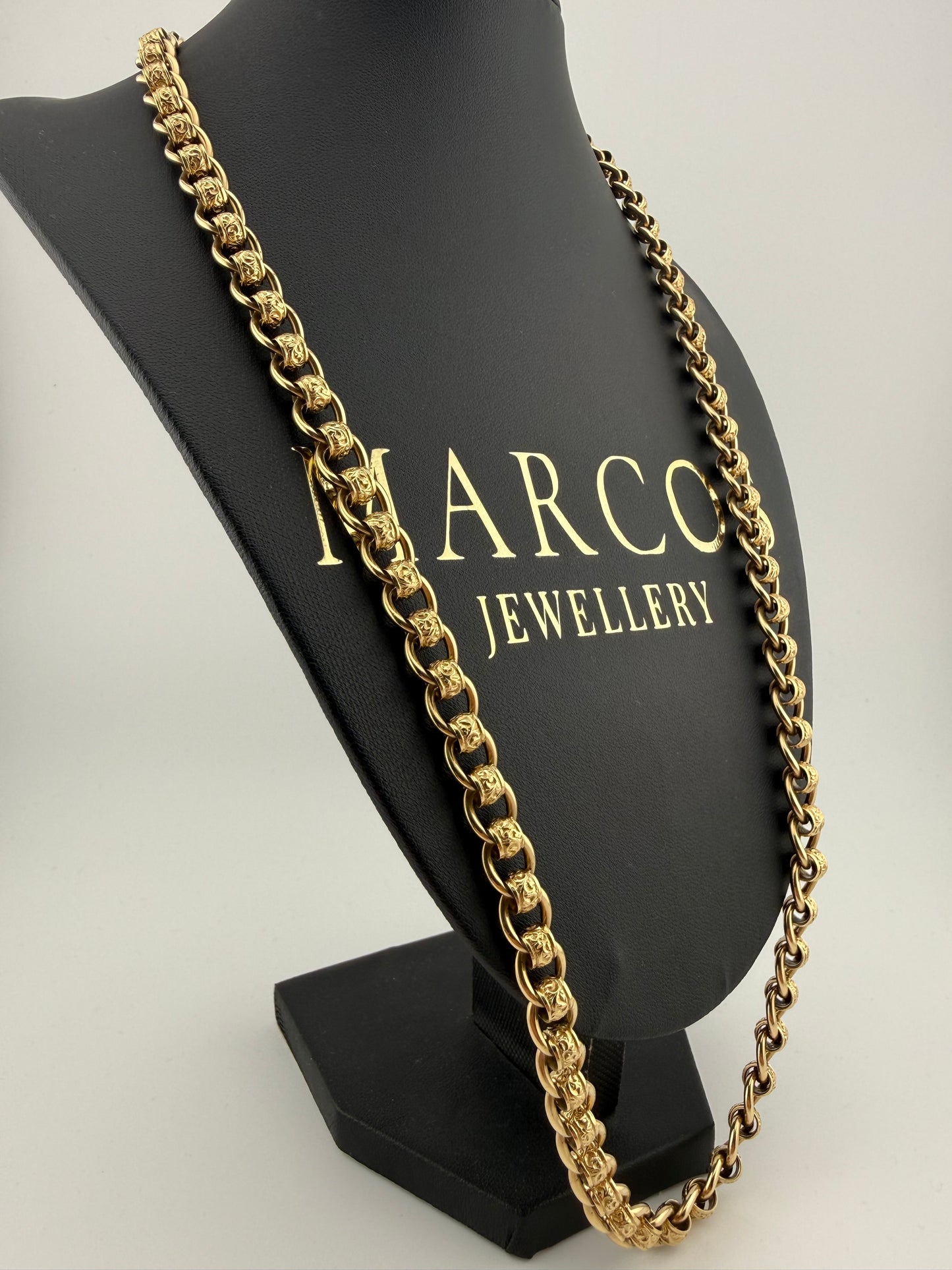 9ct Gold Roller Ball Chain 26" 8.5mm 91.4g approx