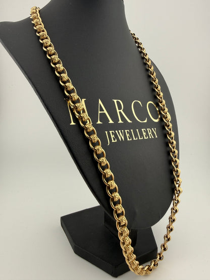 9ct Gold Roller Ball Chain 26" 8.5mm 91.4g approx