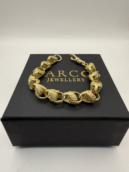 9ct Gold Tulip Bracelet 8.5" 11mm 30.15g