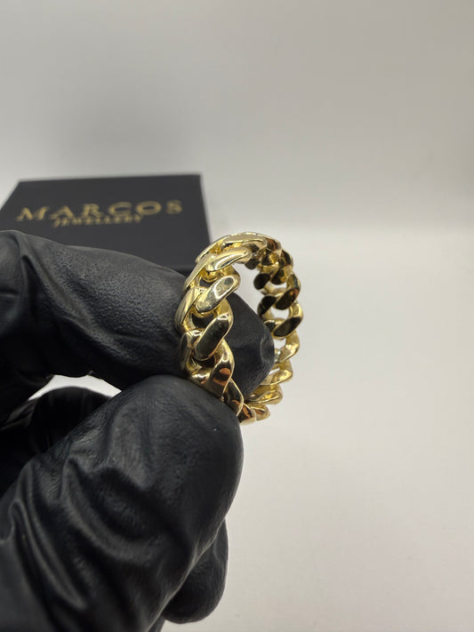 9ct Gold Cuban Ring Size V-W 9.8g