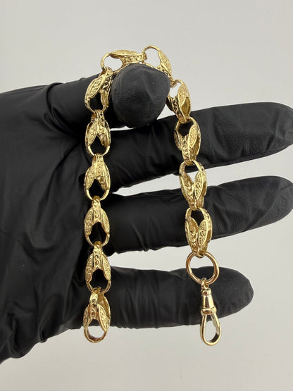9ct Gold Tulip Bracelet 8.25” 8mm 18.18g