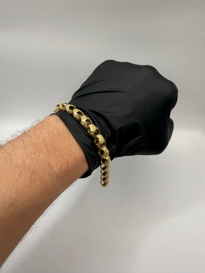 9ct Gold Acorn Bracelet 8.25" 9/10mm 30.5g