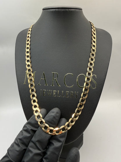 9ct Gold Curb Chain 22.25" 9mm 44.44g