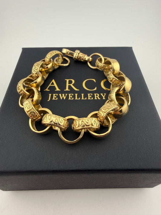 9ct Gold Belcher Bracelet 9.1" 14.5mm 41g