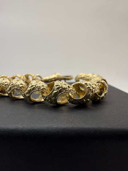 9ct Gold Acorn Bracelet 8" 10mm 35.4g