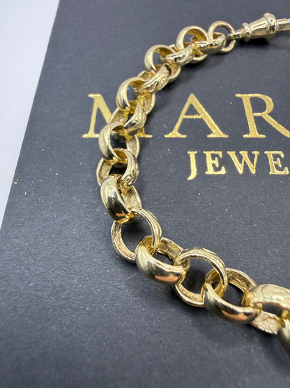 9ct Gold Belcher Bracelet 8" 7mm 13.9g