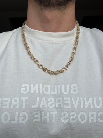 9ct Gold Tulip Chain 25” 8mm 56.31g