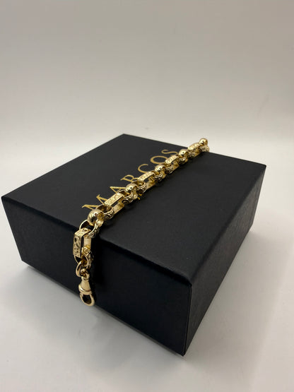 9ct Gold Gypsy Bracelet 7.5" 8mm 19.06g