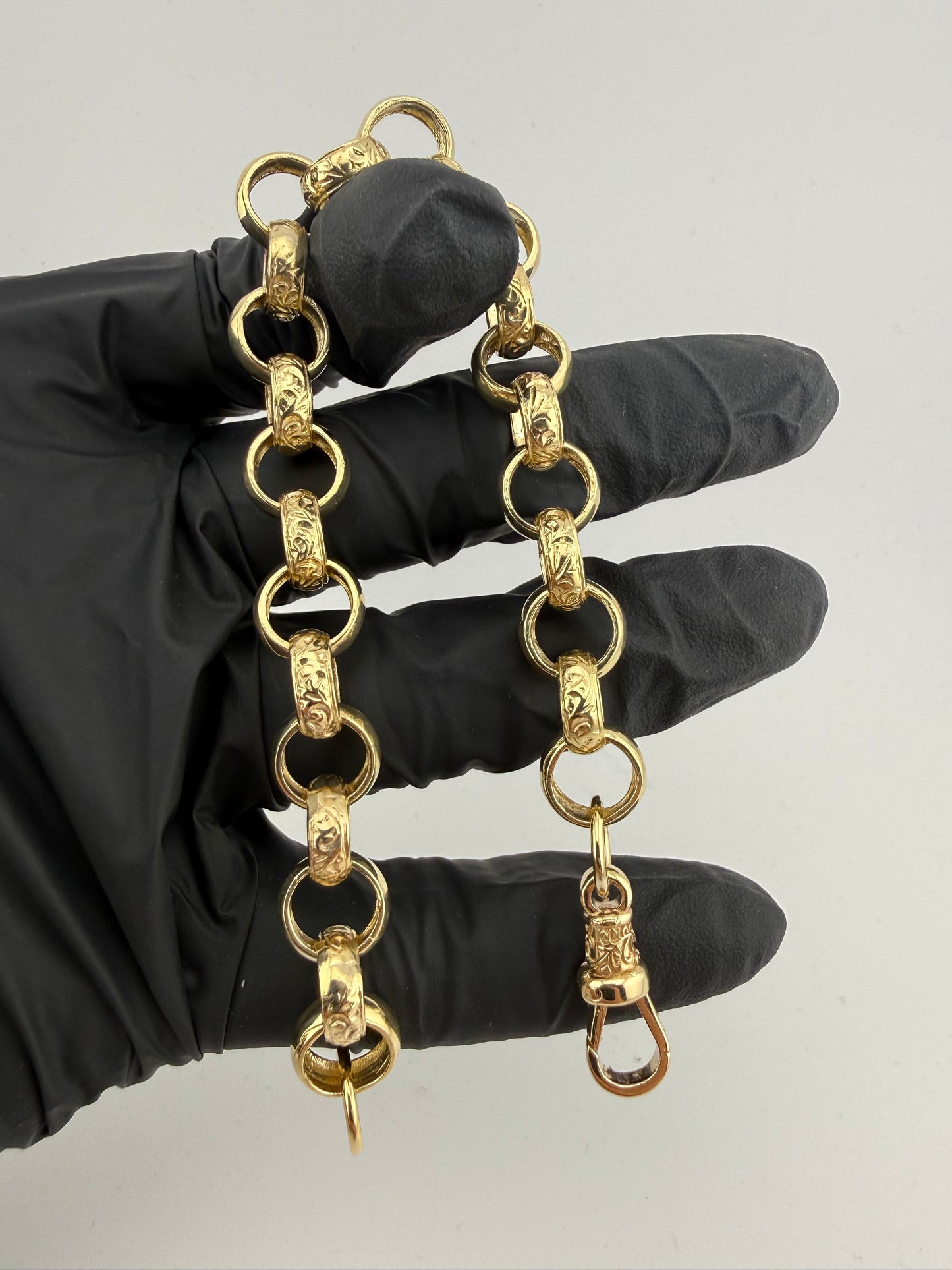 9ct Gold Belcher Bracelet 8.75" 11mm 27g