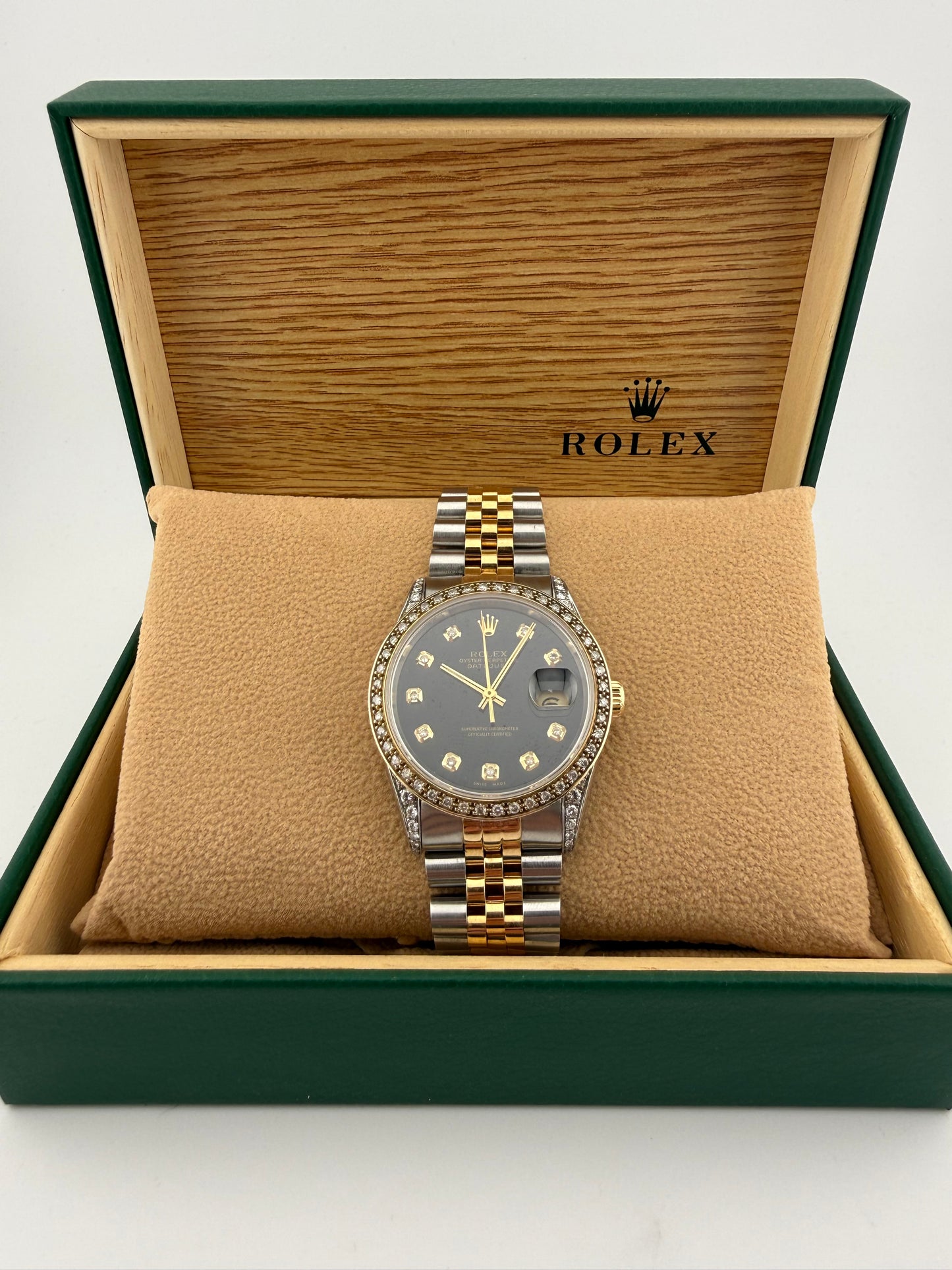 Rolex Datejust 36mm 16233 1995 Custom Diamond Set Bezel & Sleeves