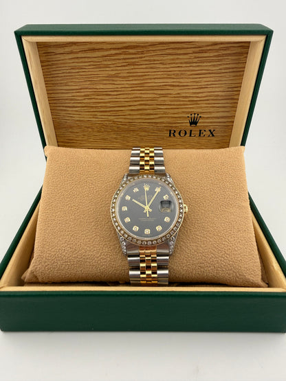 Rolex Datejust 36mm 16233 1995 Custom Diamond Set Bezel & Sleeves