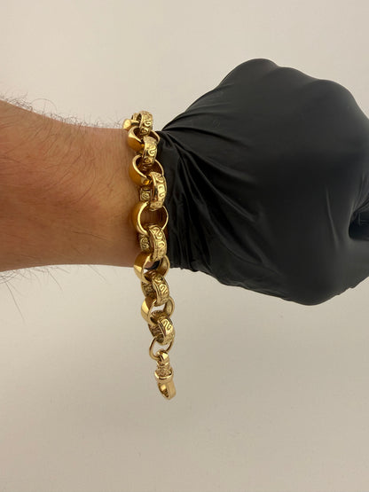 9ct Gold Belcher Bracelet 9.1" 14.5mm 41g