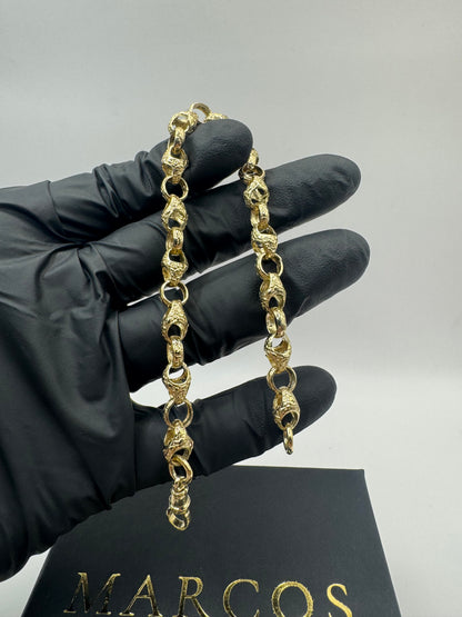 9ct Gold Acorn Belcher Bracelet 8.5" 7.5mm 14.73g