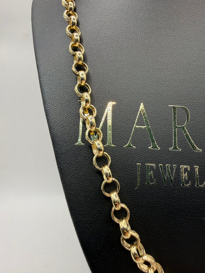 9ct Gold Belcher Chain 22.5" 7mm 38.5g